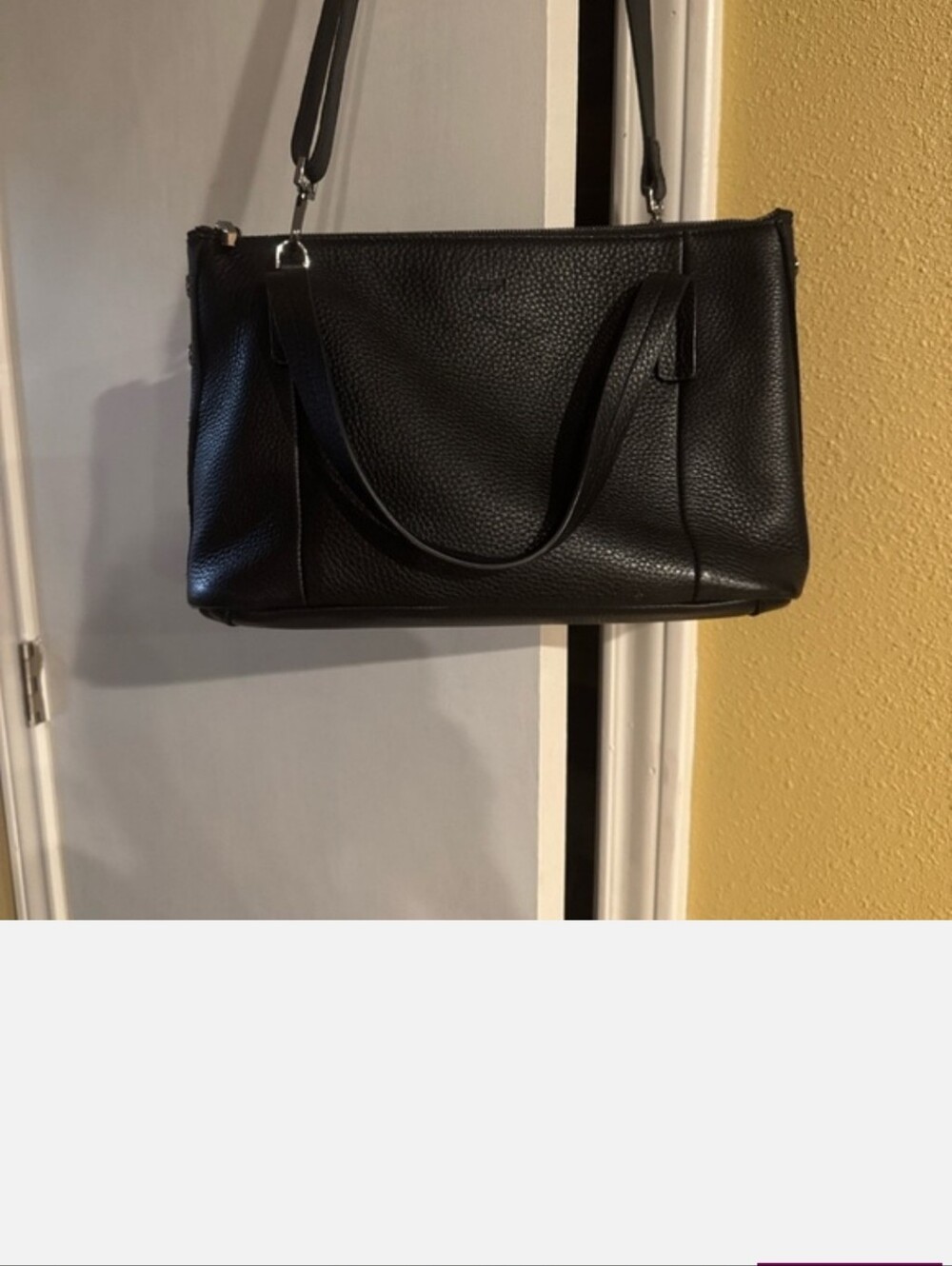 Hammott Elegant Black Leather Tote Bag - Picture 7 of 8